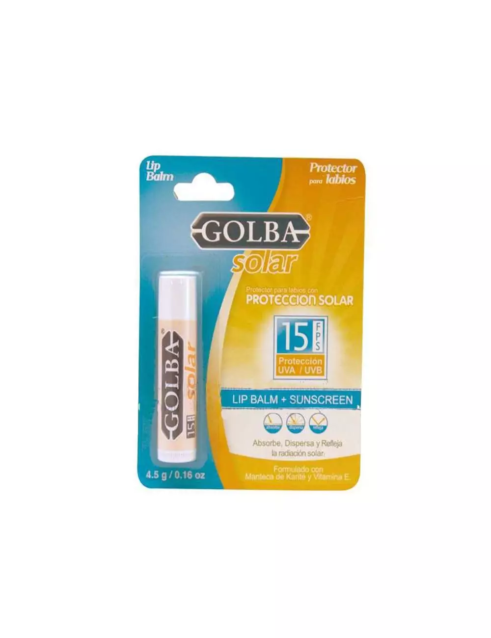 Golba Protector Labial Solar FPS 15 Empaque Con Tubo Con 4.5g