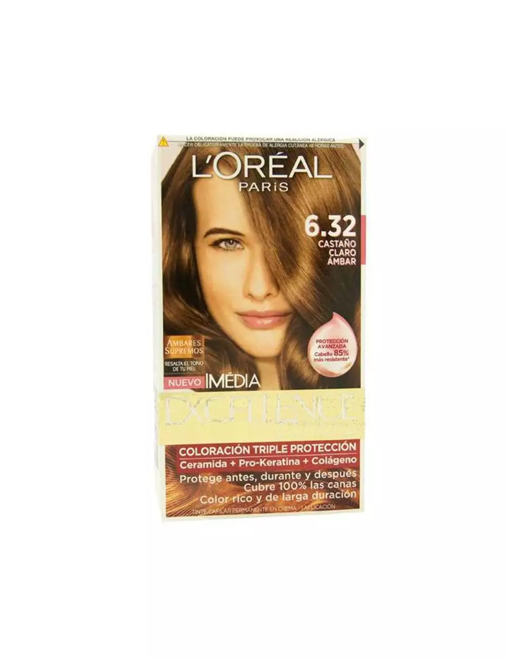 TINTE IMEDIA L'ORÉAL CASTAÑO CLARO ÁMBAR CAJA CON 5 PIEZAS