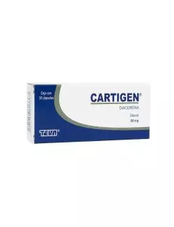 Cartigen® 50 mg - Caja con 30 Cápsulas | Dicareína | Teva