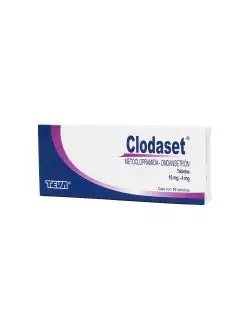 Clodaset® 10mg/4mg - Caja con 10 Tabletas | Metoclopramida/Ondansetrón | Teva