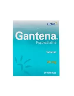 Gantena 20 mg - Caja con 30 Tabletas | Rosuvastatina | Laboratorio Senosiain