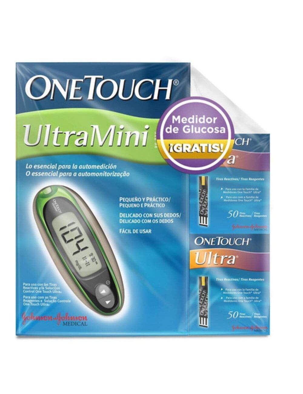 One Touch Ultra-Mini Duo De Tiras Reactivas + Glucómetro Gratis