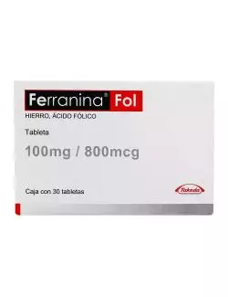 Ferranina Fol 100 mg / 800 mcg Caja Con 30 Tabletas