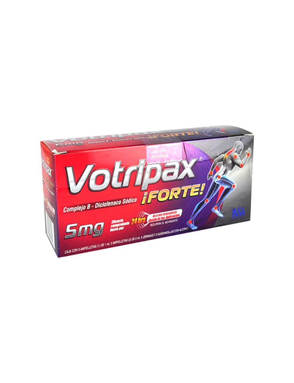 Votripax Forte 5 mg Caja Con 3 Ampolletas De 2 mL