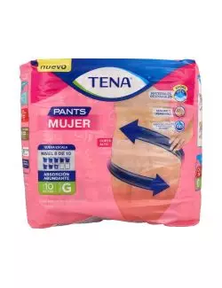 Pañal Tena Pants Mujer Paquete Con 10 Unidades