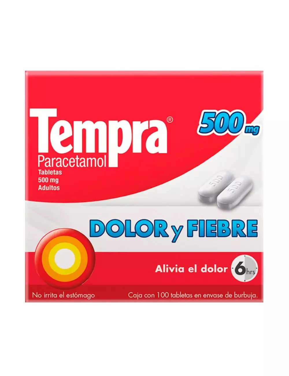 Comprar Tempra 500 mg con 100 tabletas