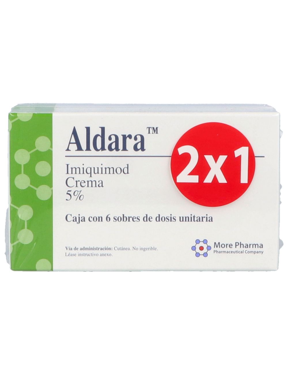 Aldara Crema 5 % Empaque Con 2 Cajas Con 6 Sobres 250 mg 2x1