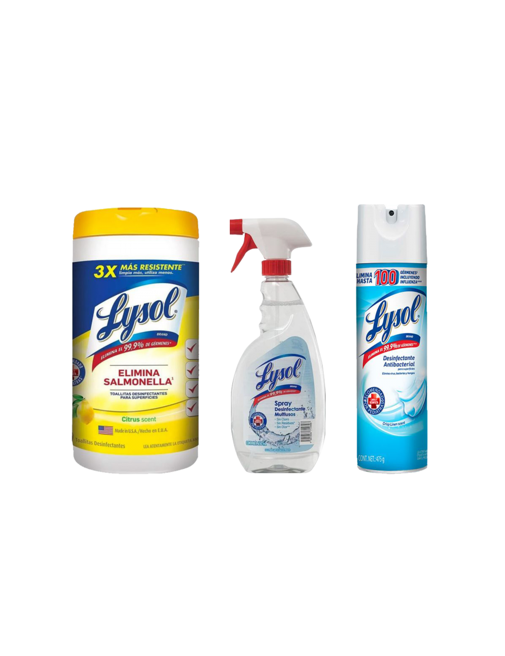 Kit Desinfectante Lysol 3 Piezas