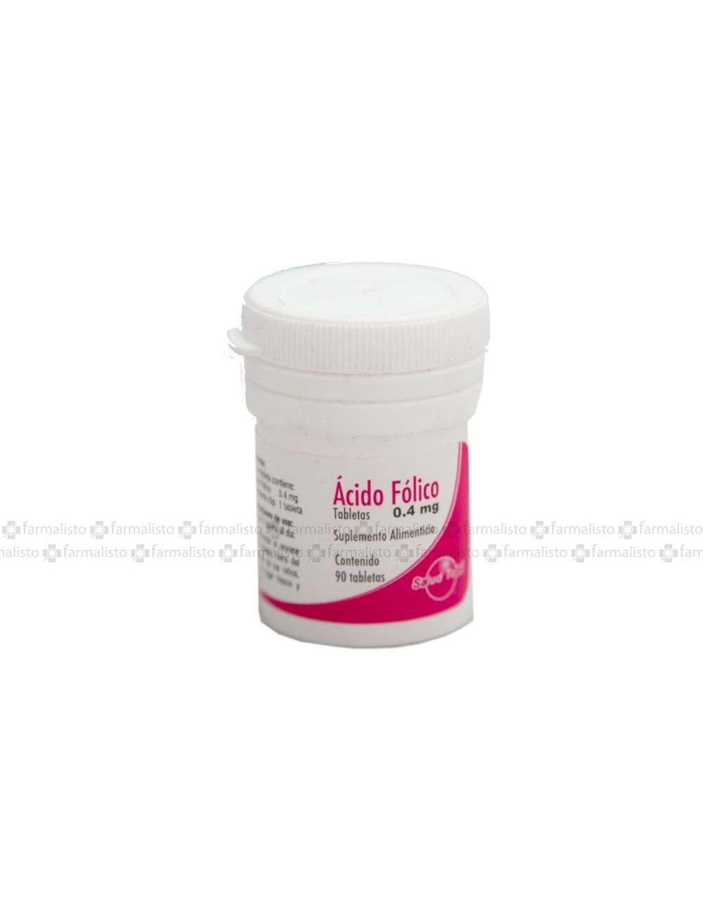 Ácido Fólico 0.4 mg Frasco Con 90 Tabletas