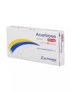 Acarbosa 100 mg Caja Con 30 Tabletas