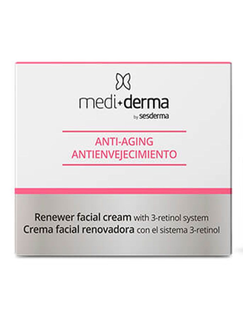 Medi+derma Crema Facial Renovadora Antienvejecimiento - Tarro 50 mL | Sistema 3-Retinol | Sesderma