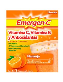Emergen-C Suplemento Alimenticio Sabor Naranja Con 10 Sobres