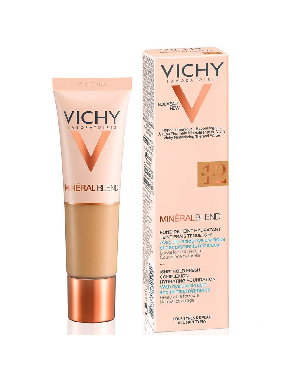Vichy Mineralblend Base De Maquillaje Tono 12 Sienna 30 mL