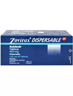 Zobirax Dispersable 800 mg (Aciclovir) - 35 Tabletas - Laboratorio GlaxoSmithKline