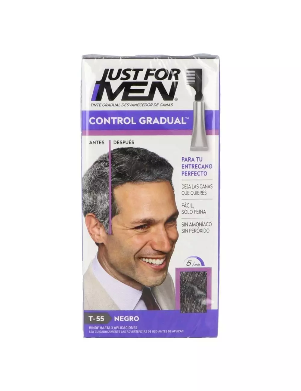 Just For Men Control Gradual Tinte Desvanecedor De Canas Negro