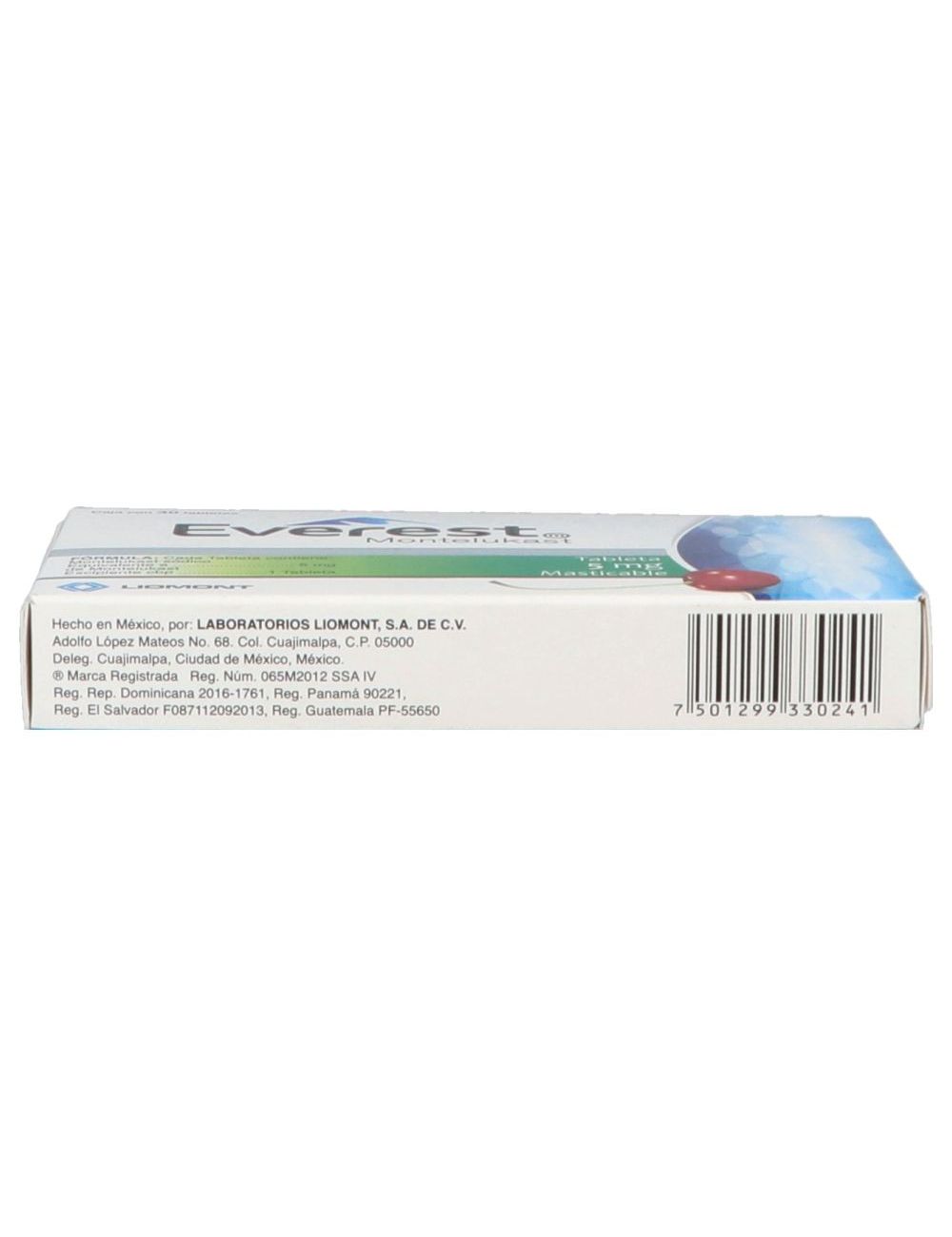 Precio Everest mastibles 5 mg con 30 tabletas Farmalisto MX Precio Everest mastibles 5 mg con 30 tabletas Farmalisto MX