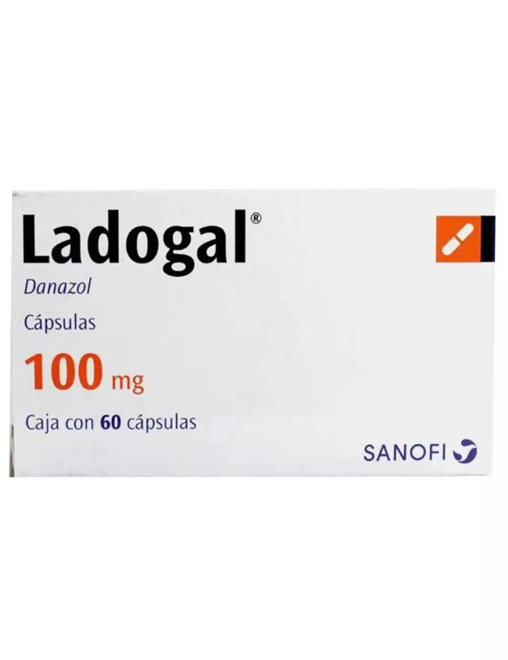 Ladogal® 100 mg (Danazol) - 60 Cápsulas - Sanofi