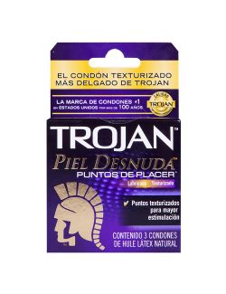 Condones Trojan Piel Desnuda Puntos De Placer Con 3 Piezas