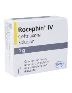 Rocephin IV 1 g Solución Inyectable Con Ampolleta Diluyente - RX2