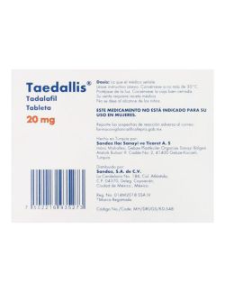 Taedallis 20 mg Caja Con 4 Tabletas