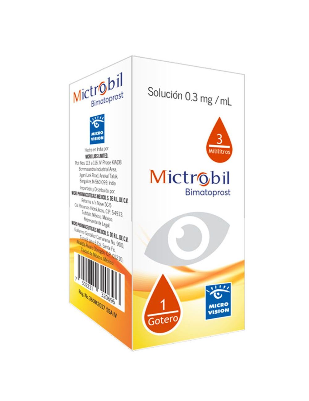 Mictrobil 03 mg/mL Solución Oftálmica Frasco Gotero 3 mL