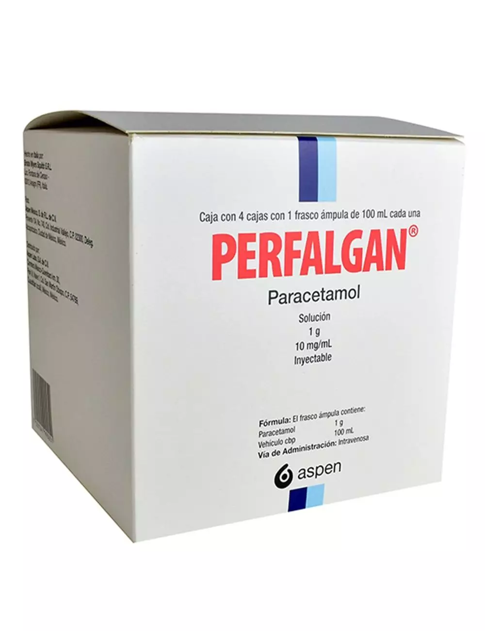 Perfalgan Solución Inyectable 4 Cajas Con 1 Frasco Ámpula Con 100 mL Cada Una