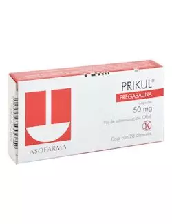 Prikul® 50mg (Pregabalina) - 28 Cápsulas - Asofarma