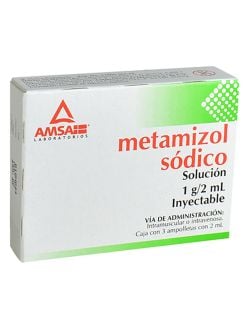 Metamizol Sódico 1 g/2 mL Solución Inyectables Con 3 Ampolletas Con 2 mL