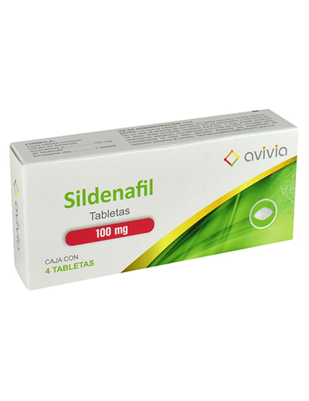 Sildenafil 100 mg Con 4 Tabletas