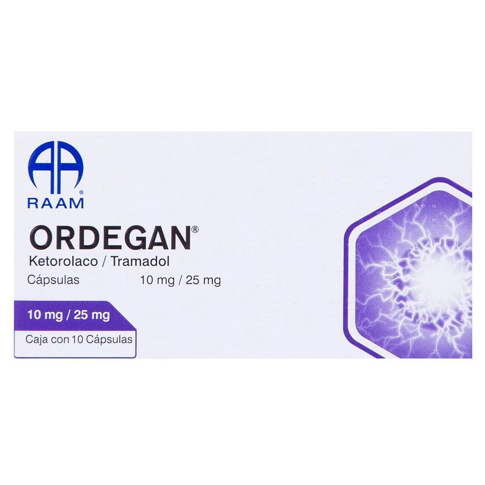 Precio Ordegan 10 mg/25 mg con 10 cápsulas | Farmalisto MX
