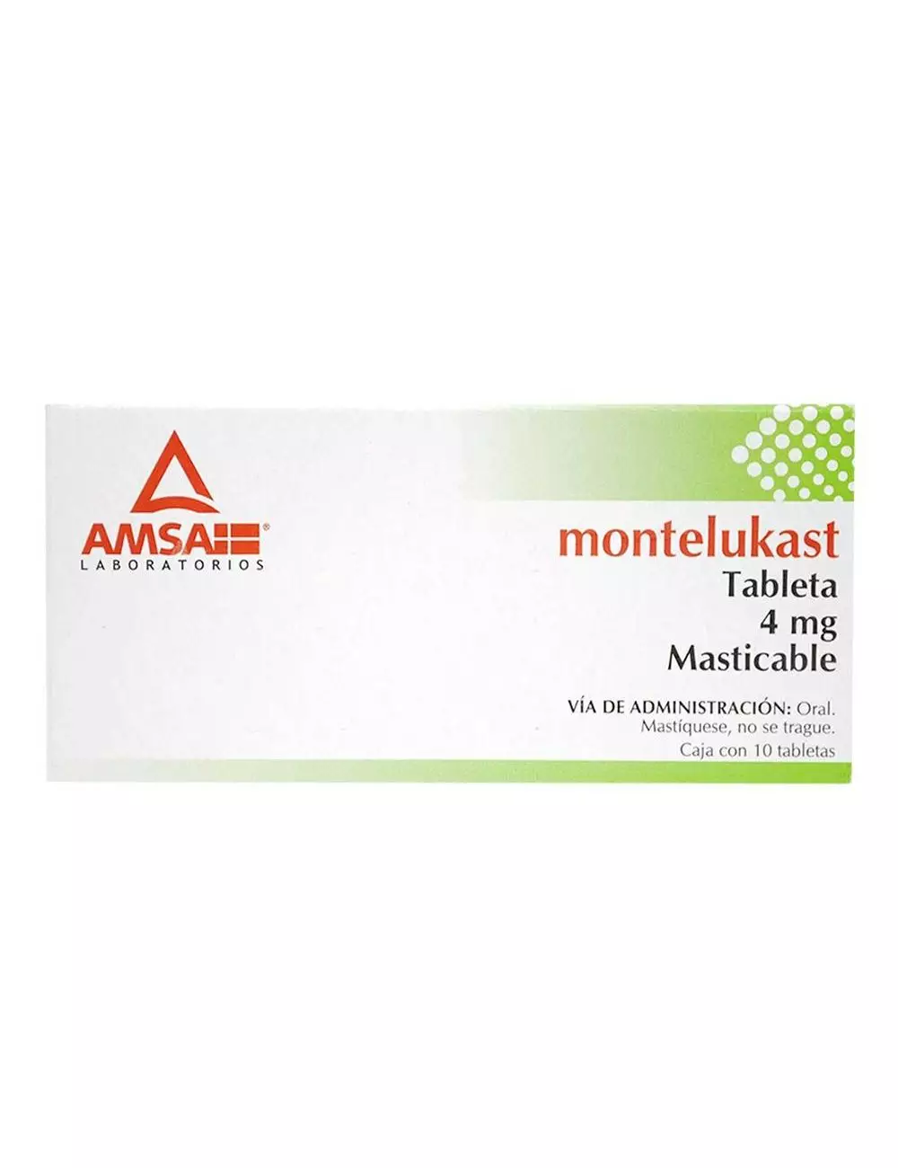 Montelukast 4 mg Caja Con 10 Tabletas Masticables