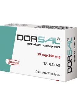 DORSAL® 15mg/200mg - 7 Tabletas | Meloxicam + Carisoprodol | Silanes