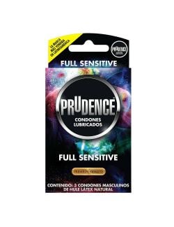 Prudence Full Sensitive Con 3 Condones Masculinos De Hule Látex