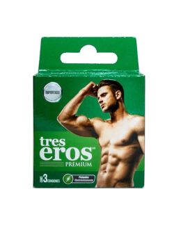 Tres Eros Premium Caja Con 3 Condones Masculinos De Hule Látex
