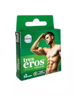 Tres Eros Premium Caja Con 3 Condones Masculinos De Hule Látex