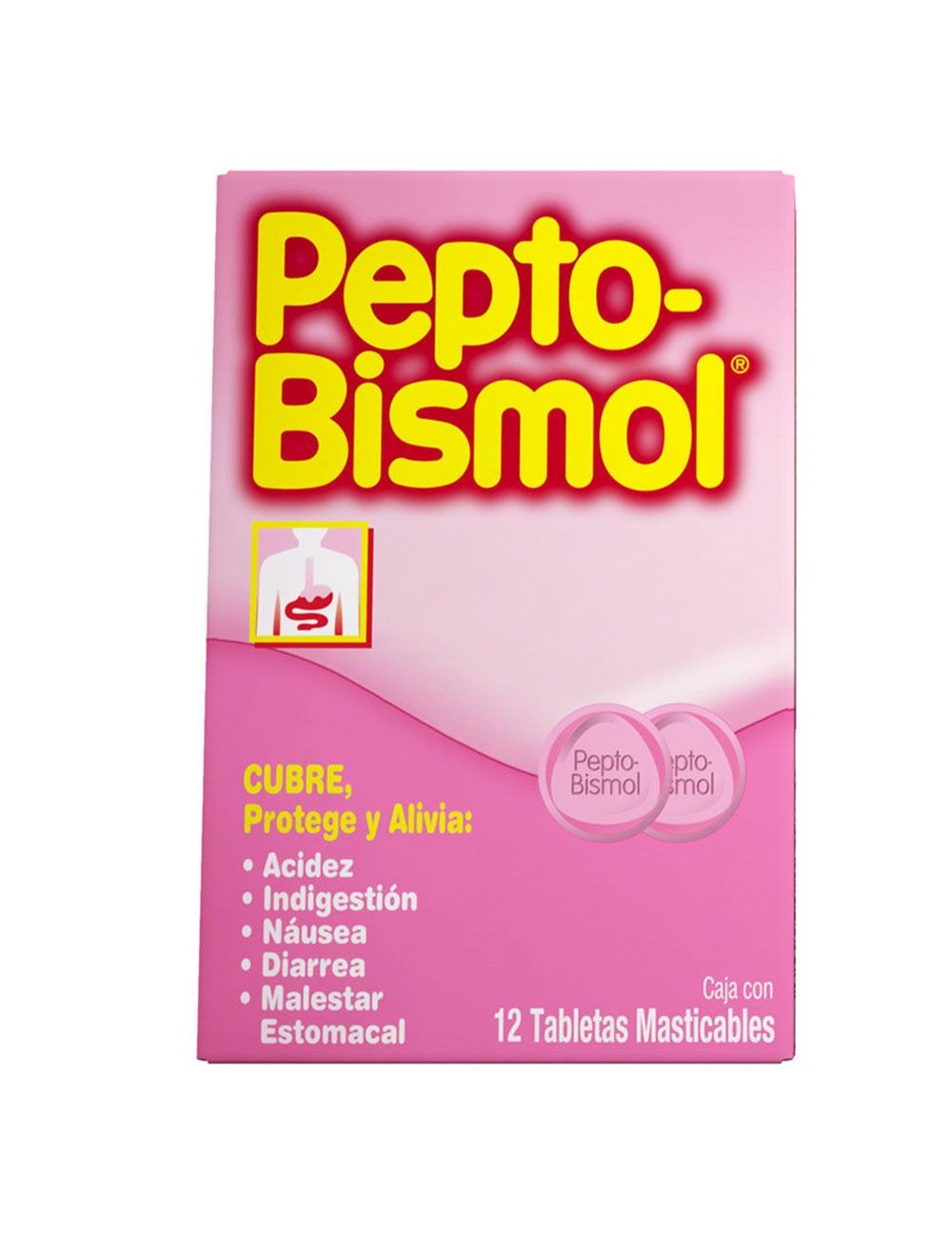 Pepto Bismol Caja Con 12 Tabletas Masticables