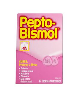 Pepto Bismol Caja Con 12 Tabletas Masticables