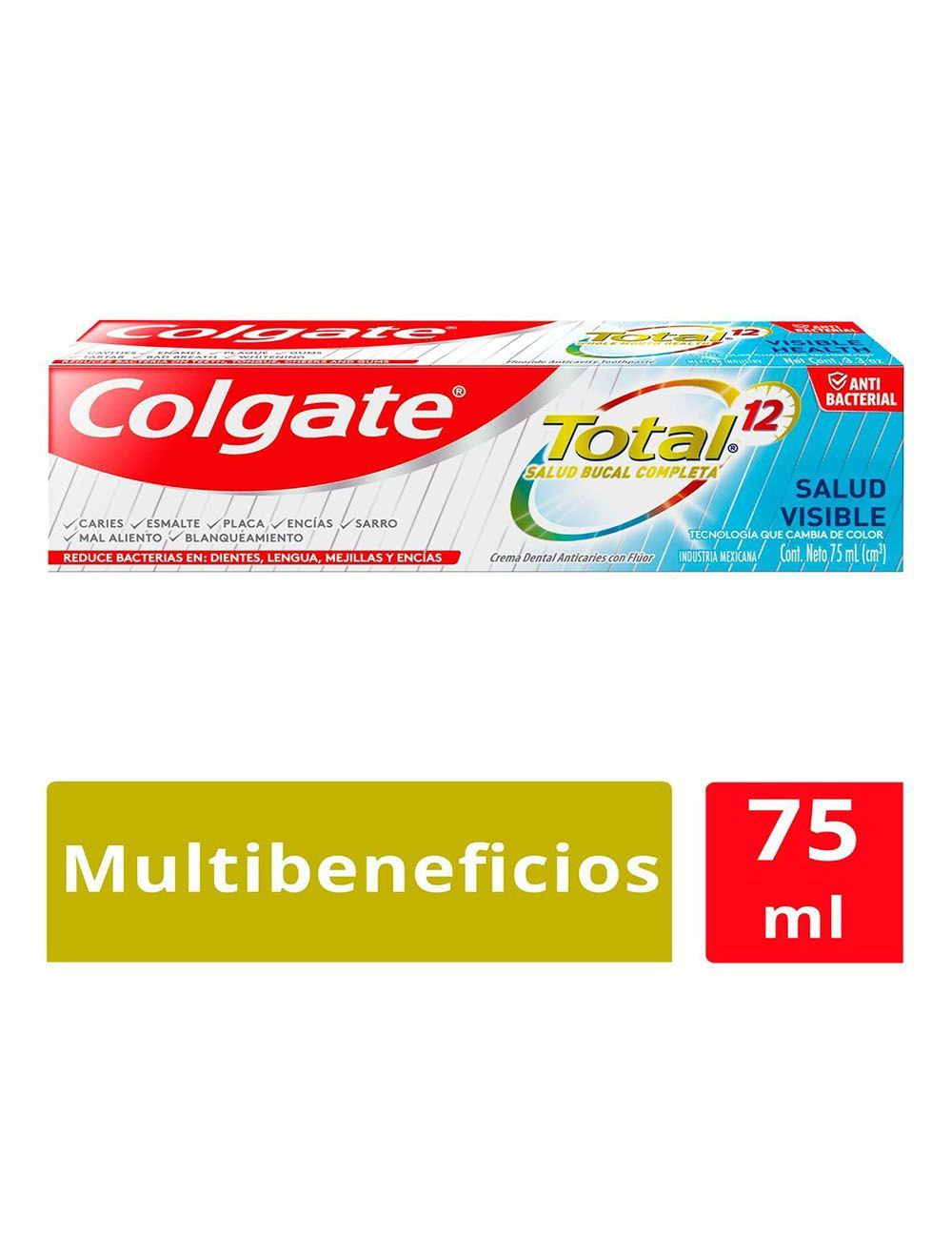 Pasta Dental Colgate Total 12 Salud Visible Con 75 mL