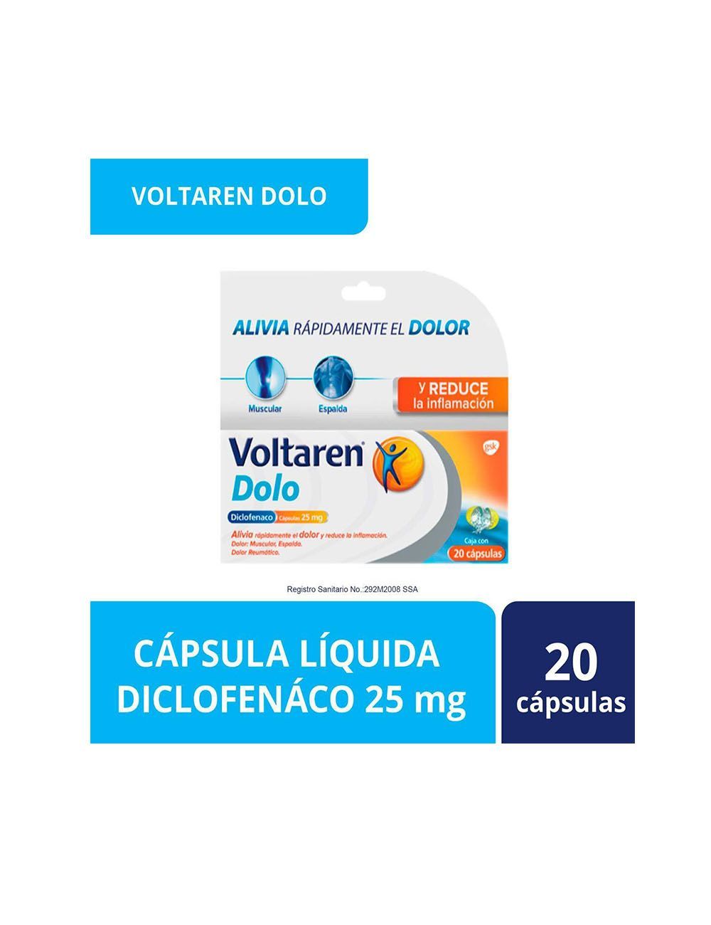 Voltaren Dolo 25 mg 20 Cápsulas