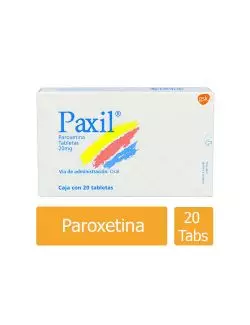 Paxil® 20 mg - 20 Tabletas | Paroxetina | GSK GlaxoSmithKline
