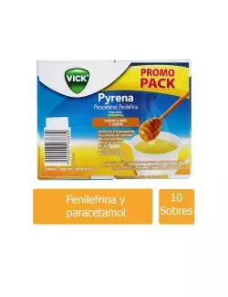 Vick Pyrena Miel-Limón Con 10 Sobres De 5 g