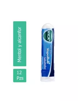 Vick VapoRub Inhalador para la congestión Nasal .5 ml Caja con 12 piezas