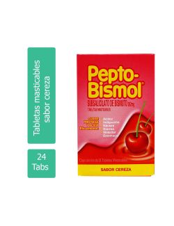 Pepto Bismol 262 mg Caja Con 24 Tabletas Sabor Cereza