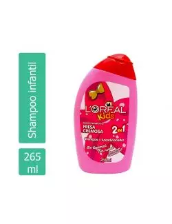 Shampoo Loreal Kids Smoothie De Fresa Cremosa 2 En 1 Frasco Con 265 mL