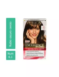 Tinte Para Cabello Loreal Paris Imédia Excellence Caja Con 7 Piezas Color Rubio Oscuro Cenizo 6.1