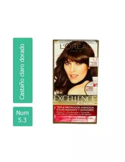 Tinte Para Cabello Loreal Paris Imédia Excellence Caja Con 7 Piezas Color Castaño Claro Dorado 5.3