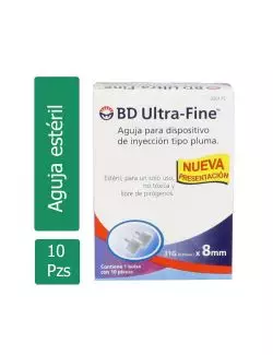 BD Ultra Fine Aguja 1 Bolsa Con 10 Piezas 31Gx8mm