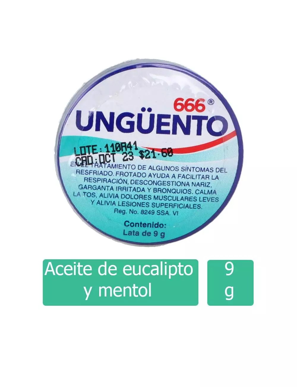 666 Ungüento Lata Con 9 g