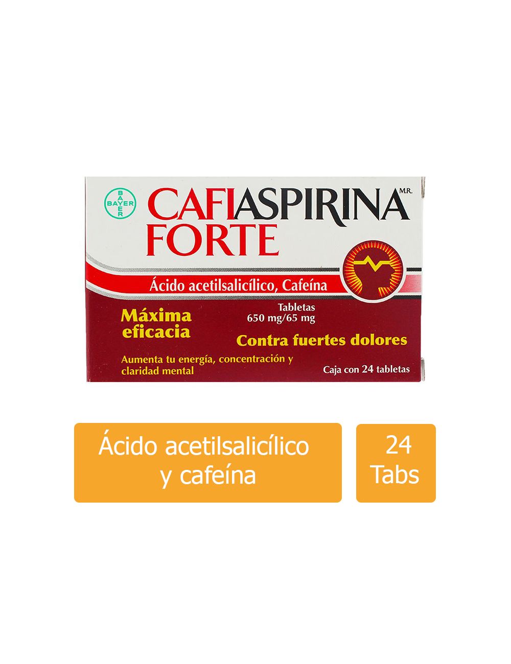 Cafiaspirina Forte 650 mg/65 mg 24 Tabletas