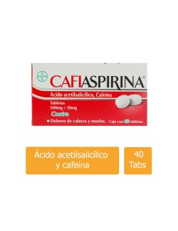 Cafiaspirina 500 mg/30 mg 40 Tabletas
